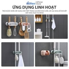 Móc Dán Tường Treo Chổi,  Kẹp Giữ Cây Lau Nhà Đa Năng Cao Cấp MIFAN
