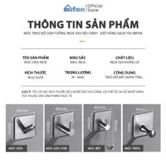 Móc Dán Tường Inox 304 Cao Cấp MIFAN