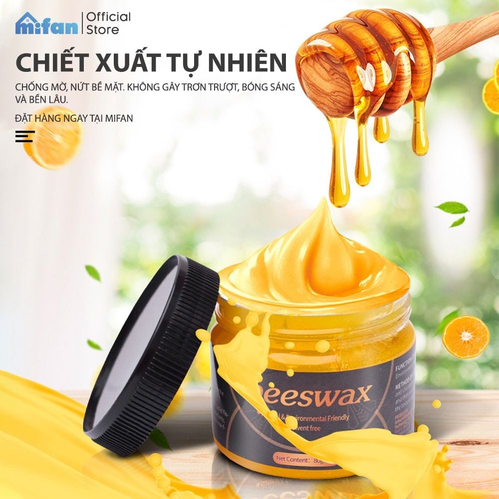 Sáp Ong Đánh Bóng Đồ Gỗ, Sàn Gỗ Mifan Beeswax 80gr