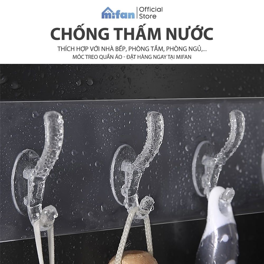 Móc Treo Quần Áo Dán Tường 6 Chấu