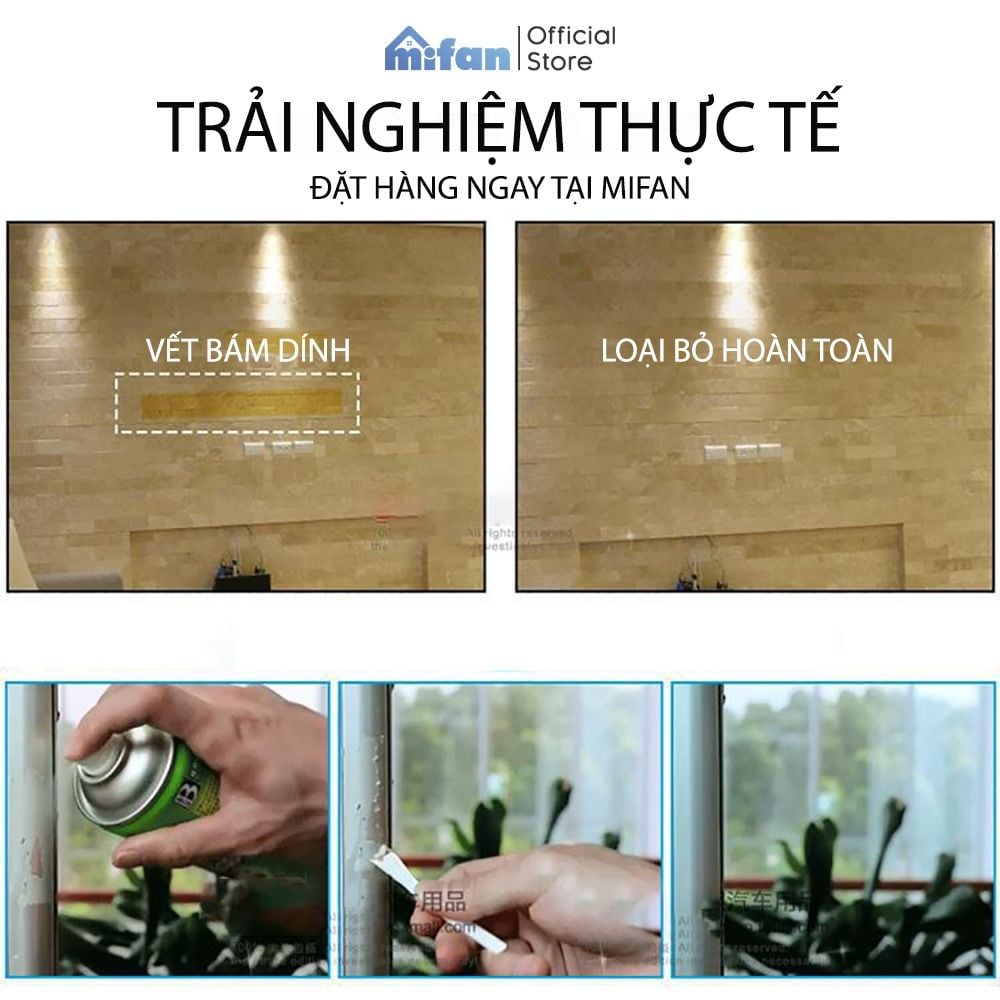 Bình Xịt Tẩy Keo Băng Dính BOTNY Sticker Remover - Làm sạch vết băng dính keo dán mọi bề mặt - MIFAN HÀNG CHÍNH HÃNG