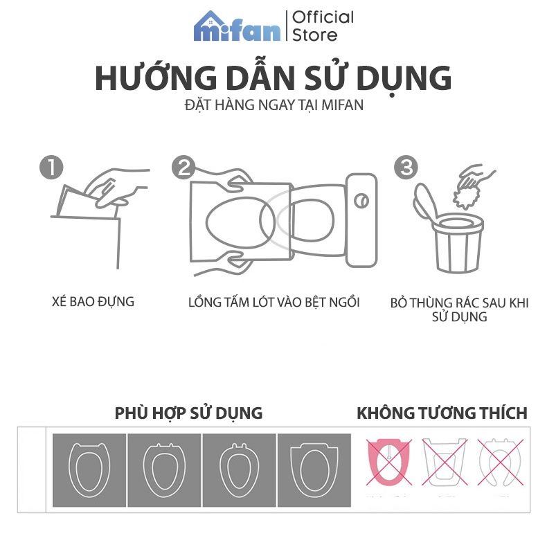 Miếng Lót Bệt Vệ Sinh Tự Phân Huỷ MIFAN