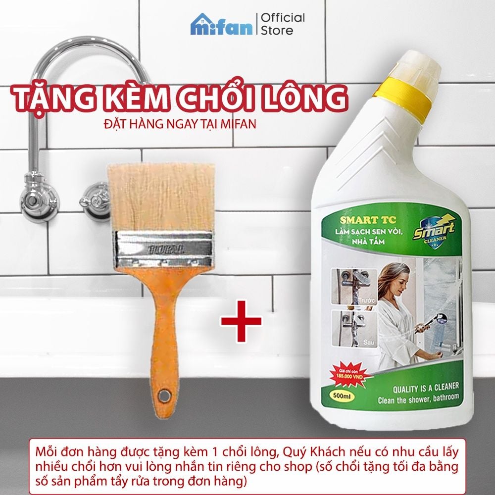 Nước Tẩy Rửa Sen, Vòi Inox, Tường Sàn Gạch Nhà Tắm SMART TC