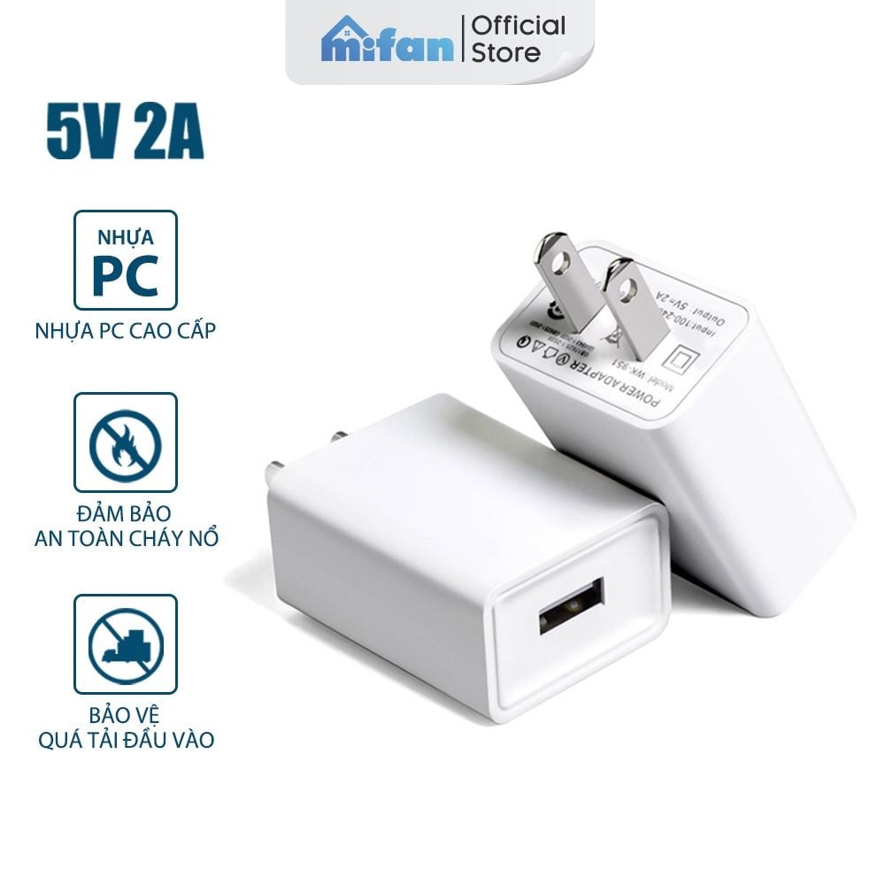 Củ sạc nhanh USB 5V 2A Mifan