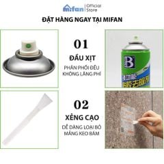 Bình Xịt Tẩy Keo Băng Dính BOTNY Sticker Remover - Làm sạch vết băng dính keo dán mọi bề mặt - MIFAN HÀNG CHÍNH HÃNG