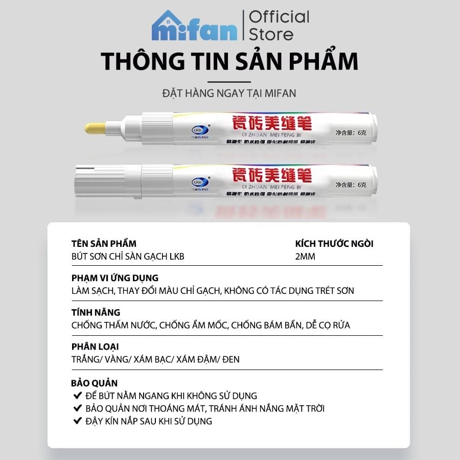 Bút Sơn Kẻ Chỉ Gạch LKB 6gr