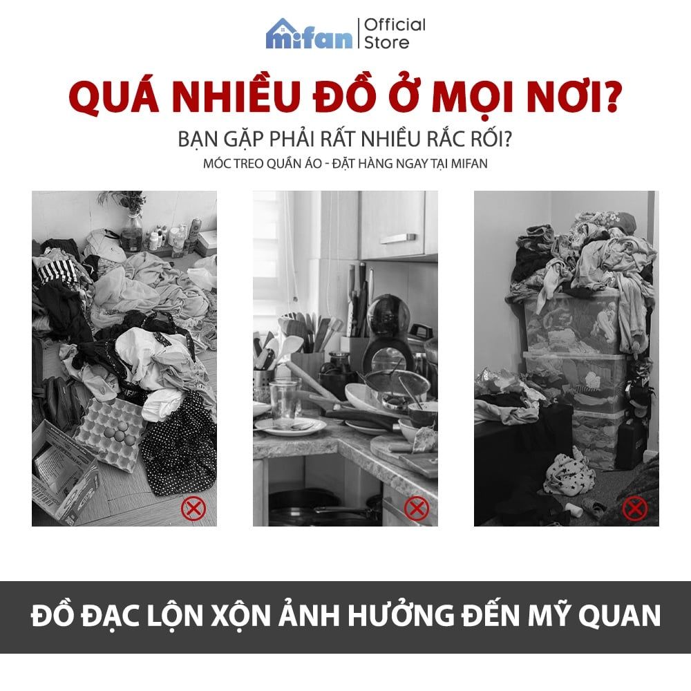 Móc Treo Quần Áo Dán Tường 6 Chấu