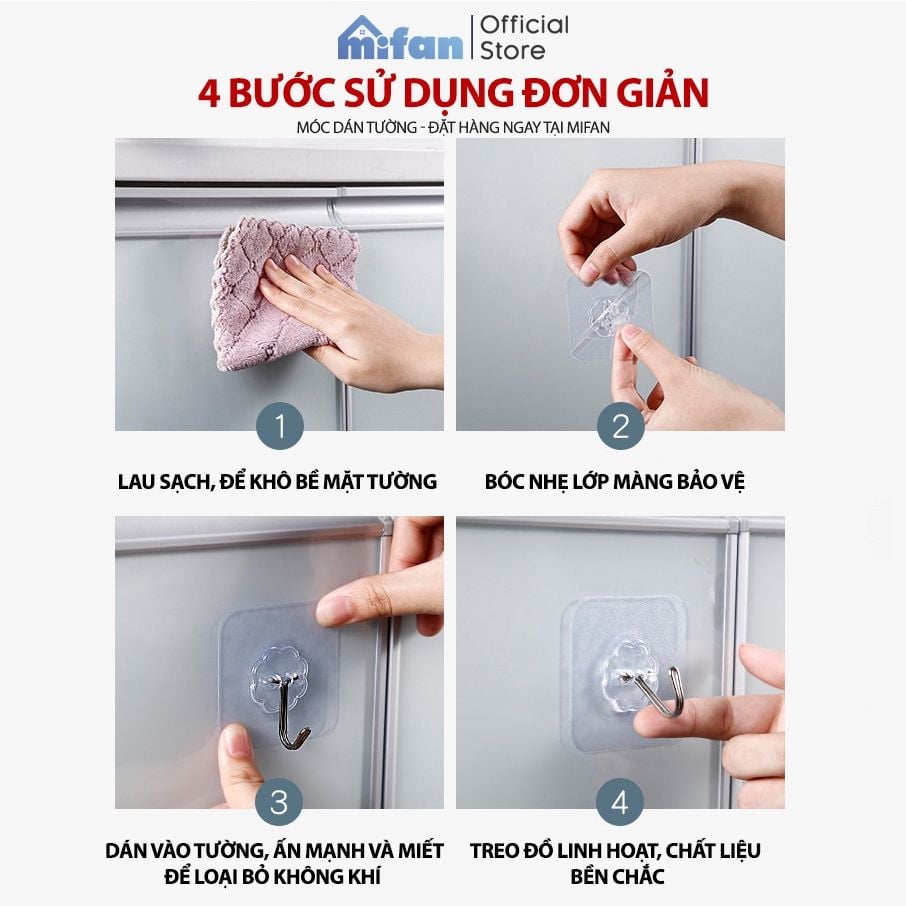 Móc Dán Tường Siêu Dính Siêu Chịu Lực MIFAN