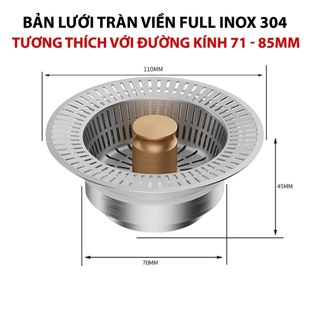 Bộ Lọc Rác Bồn Rửa Bát Inox 304 3in1 Mifan
