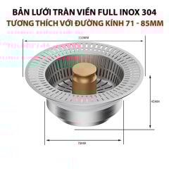 Bộ Lọc Rác Bồn Rửa Bát Inox 304 3in1 Mifan