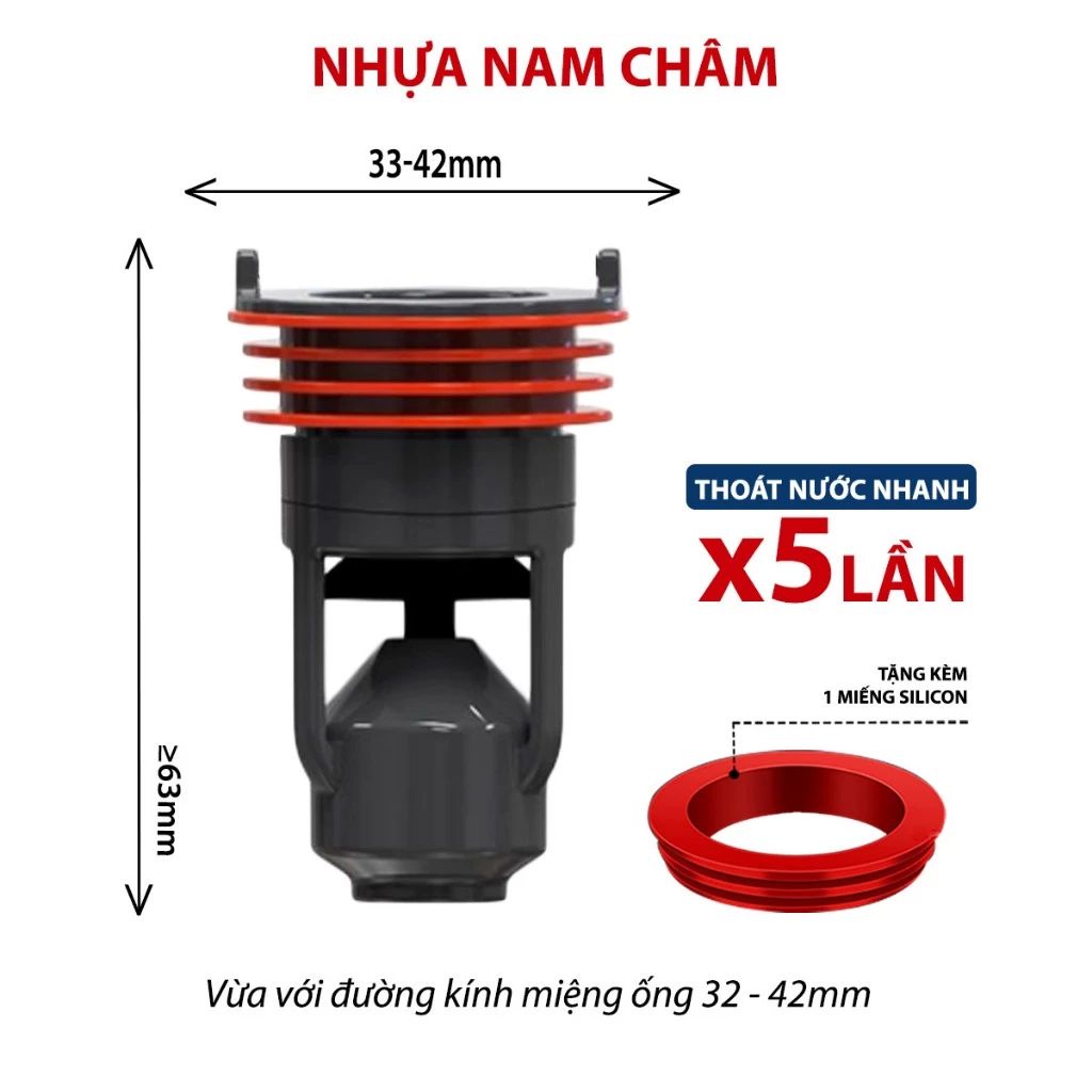 Bộ Lõi Lọc Ngăn Mùi Hôi Lỗ Thoát Sàn Nam Châm MIFAN