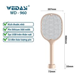 Vợt Muỗi kiêm Đèn Bắt Muỗi 2 trong 1 Weidasi WD955