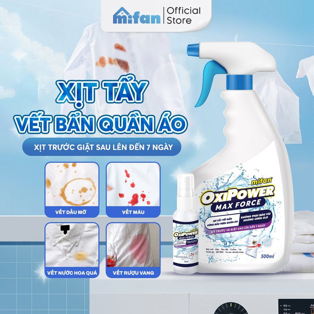 Xịt Tẩy Vết Bẩn Quần Áo Mifan 500ml
