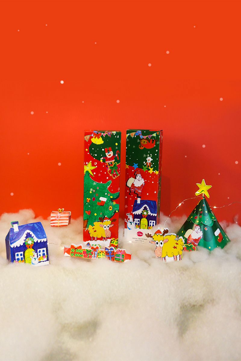 Mô hình xốp hộp thư gửi ông già Noel trang trí giáng sinh