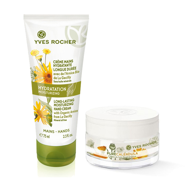 Combo Yves Rocher Kem dưỡng Regenerating Cream Day/Night 50ml + Dưỡng da tay Long Lasting Moisturizing Hand Cream 75ml