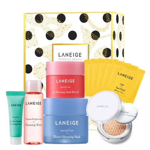 Combo mặt nạ ngủ và trang điểm BB Cushion kiềm dầu Laneige