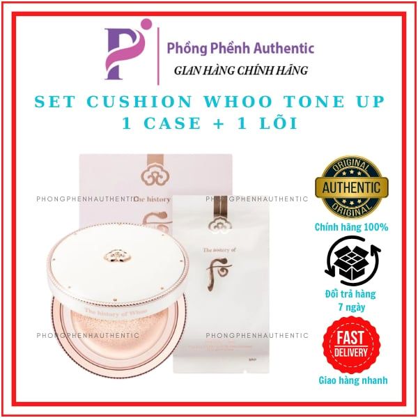 PHẤN NƯỚC CUSHION WHOO TONE UP - MOISTURE FULLSIZE NOBOX