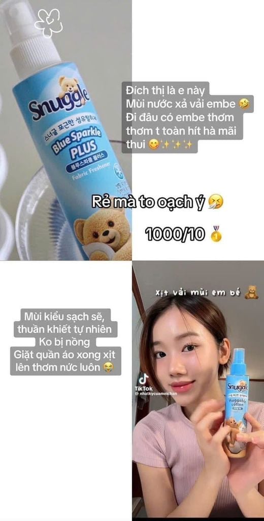 XỊT THƠM QUẦN ÁO SNUGGLE 150ML
