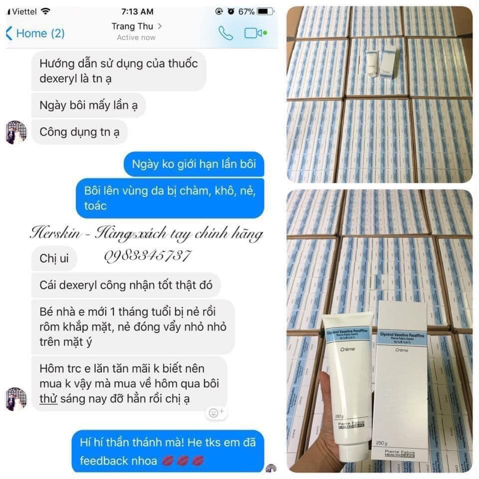 Kem nẻ chàm Dexeryl (Glycerol Vaseline Paraffine)- Pháp 250gr