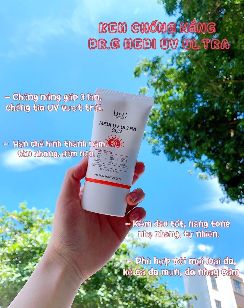 Kem Chống Nắng phổ rộng dưỡng sáng Dr.G Brightening Up Sun/Green Mild Up Sun+ SPF50+ PA+++