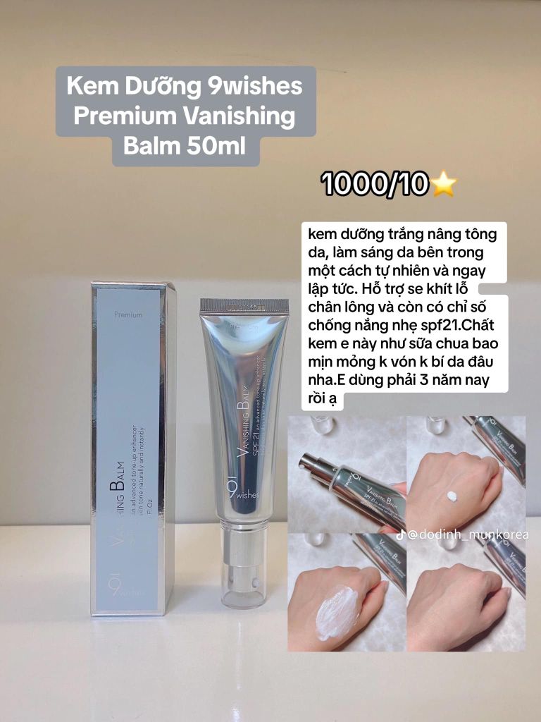 Kem Dưỡng Nâng Tone 9Wishes VB Premium SPF 21 PA++ 50ml