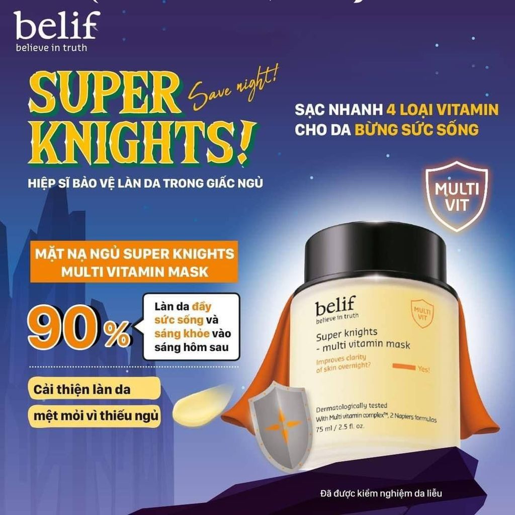Mặt nạ ngủ Dưỡng Sáng Da Belif Super Knight Multi Vitamin Mask 75ml