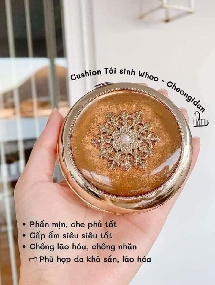 Phấn Nước Tái Sinh Whoo Cheongidan Radiant Essence Cushion SPF50+/PA+++ HOA HIÊN TÁI SINH