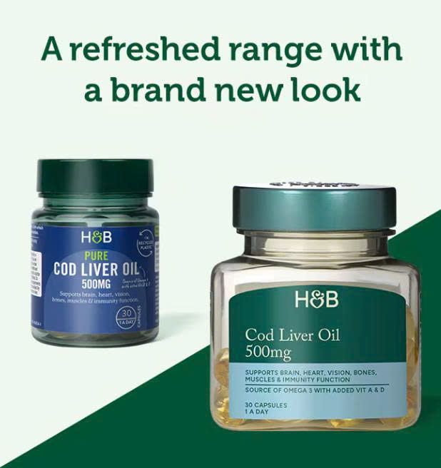 Viên uống dầu gan cá tuyết Holland & Barrett Cod Liver Oil 500mg 30 viên