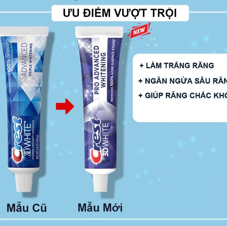 Kem Đánh Răng Crest 3D White Ultra 3in1 Benefits Vivid Mint 147gr