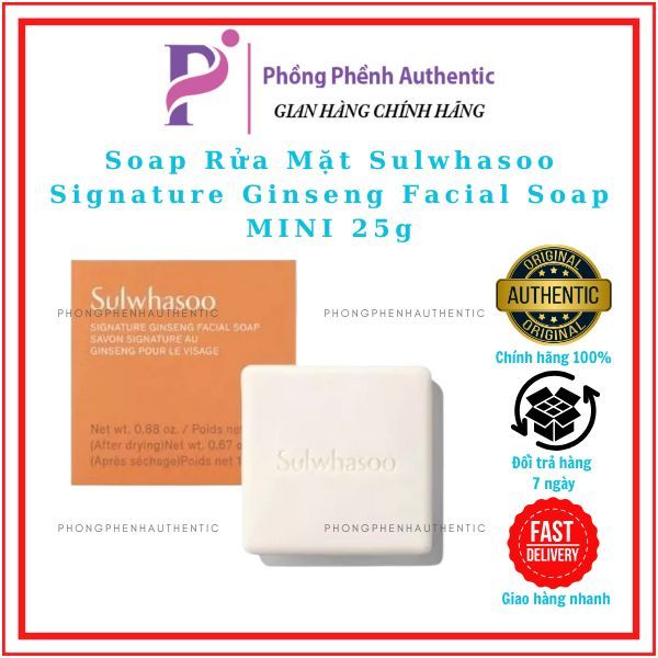 Soap Rửa Mặt Sulwhasoo Signature Ginseng Facial Soap Mini 25g