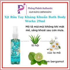Xịt Rửa Tay Kháng Khuẩn Bath Body Works 29ml