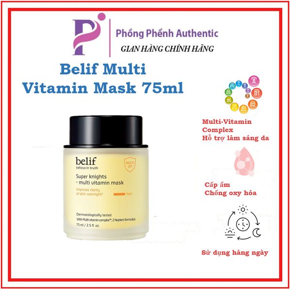 Mặt nạ ngủ Dưỡng Sáng Da Belif Super Knight Multi Vitamin Mask 75ml-25ml