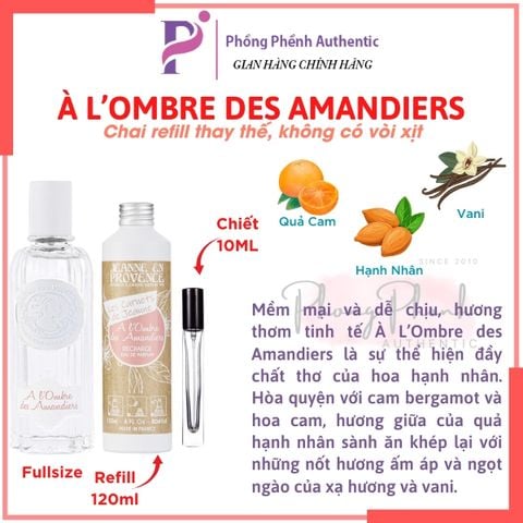 [CHIẾT 10ML] Nước hoa Nữ Janne en Provence EDP 60ml: Jasmine Secrets, La Roseraie, Verveine Cédrat, Des Secrets