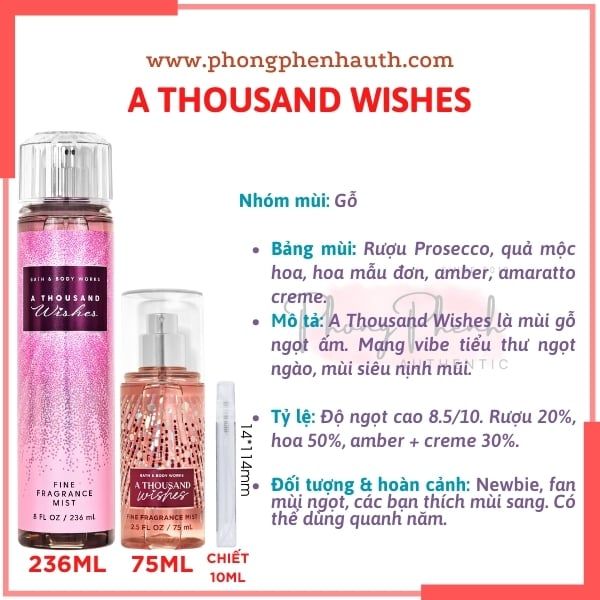 XỊT THƠM CƠ THỂ BATH & BODY WORKS BODY MIST TRAVEL SIZE 75ML