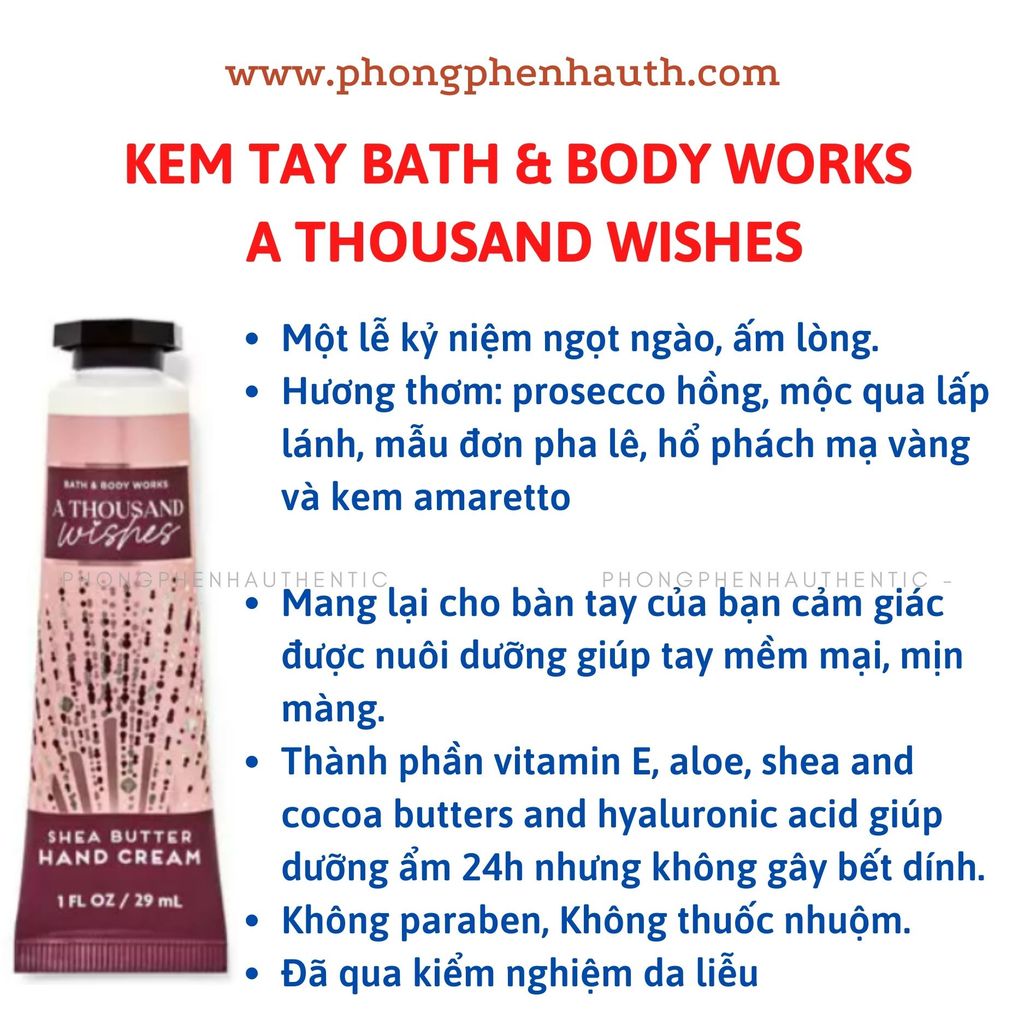KEM DƯỠNG DA TAY BATH &BODY WORKS TUÝP 29ML