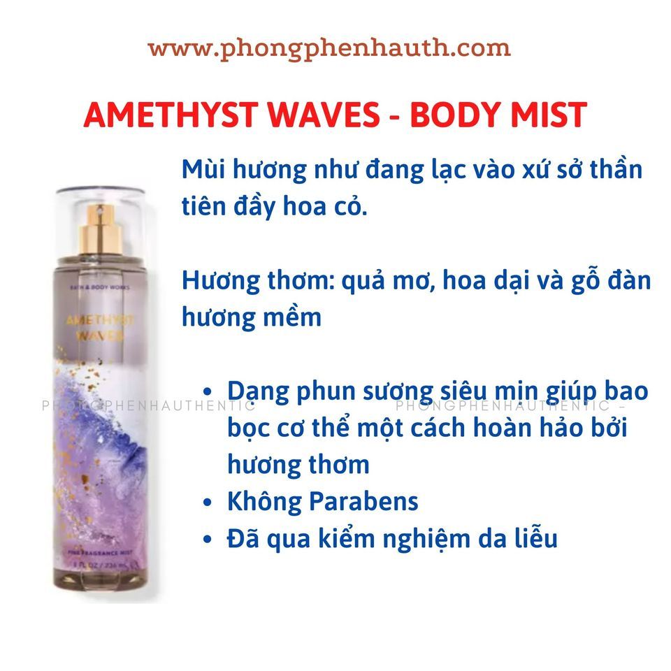 XỊT THƠM CƠ THỂ BATH & BODY WORKS BODY MIST 236ML