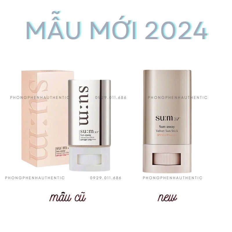 Thanh lăn chống nắng dưỡng trắng cải thiện nếp nhăn Su:m37 Sun-away Velvet Sun Stick SPF50+/PA++++