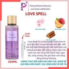 [10ML- Đủ Mùi ] XỊT THƠM TOÀN THÂN BODY MIST VICTORIA'S SECRET 10ML - PHỒNG PHỀNH