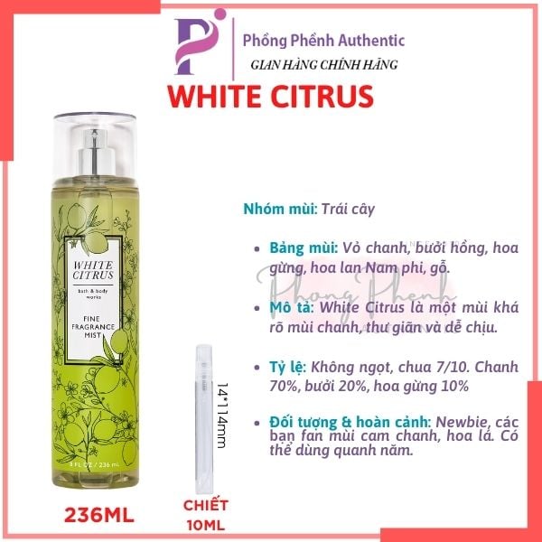 XỊT THƠM CƠ THỂ BATH & BODY WORKS BODY MIST 236ML