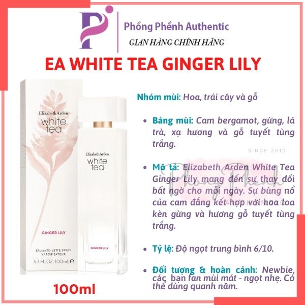 [10ML] Nước hoa nữ Elizabeth Arden White tea EDT Original - Eau Fraiche - Ginger Lily chiết 10ML - PHỒNG PHỀNH