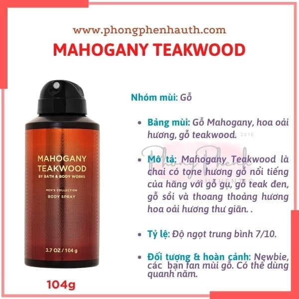 Xịt Thơm Body mist, Xịt Khử Mùi Lưu Hương Toàn Thân, Body Mist Nam - Men's Collection Bath&Body Works Body - PHỒNG PHỀNH