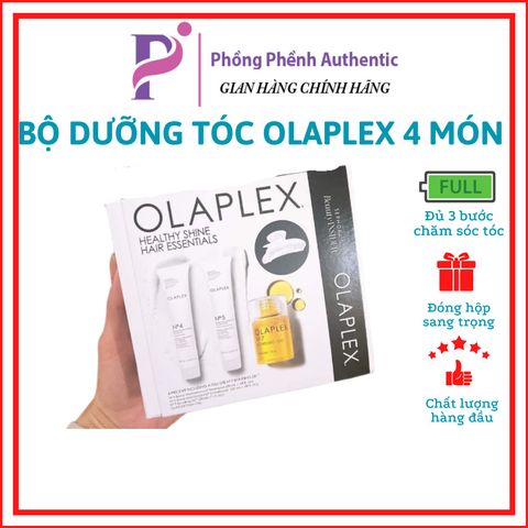 Set 4 món OLAPLEX gồm 1 dầu gội 20ml + 1 dầu xả 20ml + 1 dưỡng tóc 30ml + 1 kẹp tóc (đủ bill) - PHỒNG PHỀNH