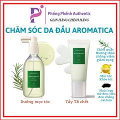 Xịt dưỡng mọc tóc và tẩy da chết da đầu Aromatica Rosemary Sclap Scrub & Aromatica Rosemary Root Enhancer (đủ bill)