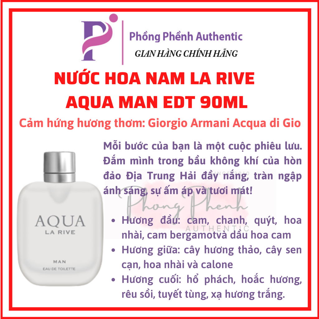 NƯỚC HOA NAM LA RIVE FOR MEN EDT CÁC MÙI MUA SALE