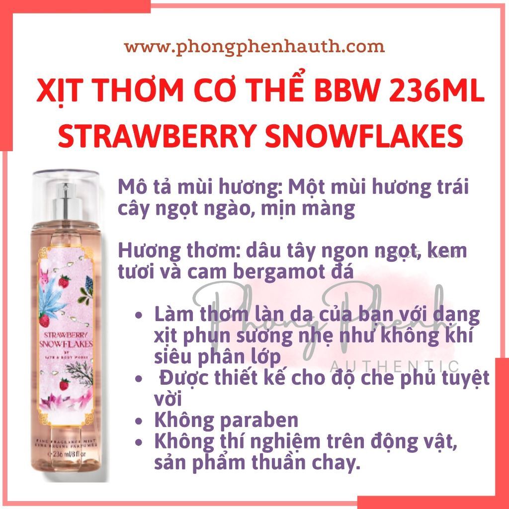 XỊT THƠM CƠ THỂ BATH & BODY WORKS BODY MIST 236ML