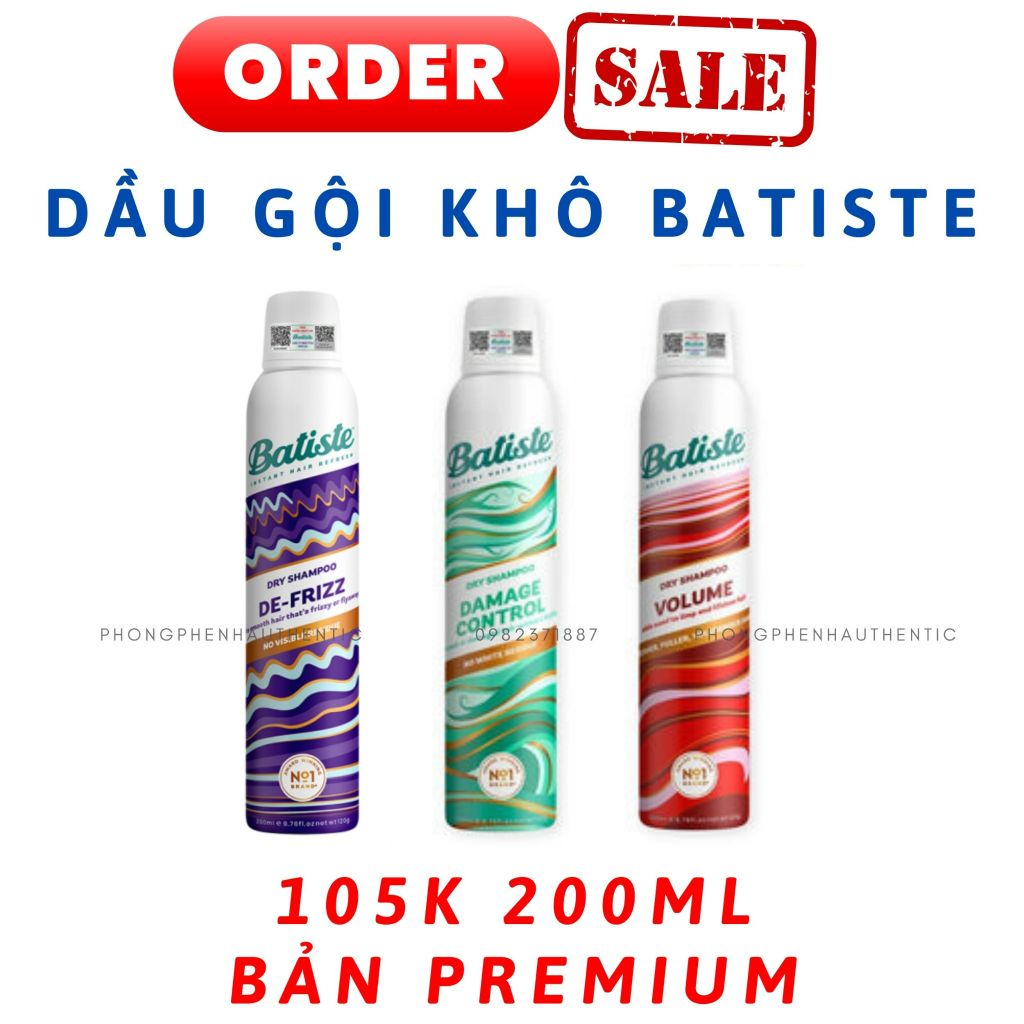 DẦU GỘI KHÔ BATISTE DRY SHAMPOO 200ML