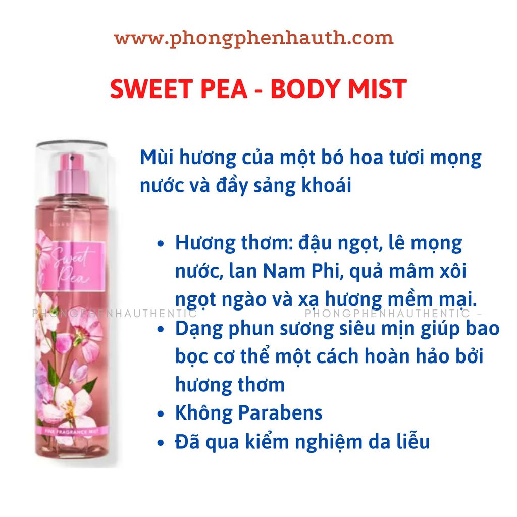 XỊT THƠM CƠ THỂ BATH & BODY WORKS BODY MIST 236ML