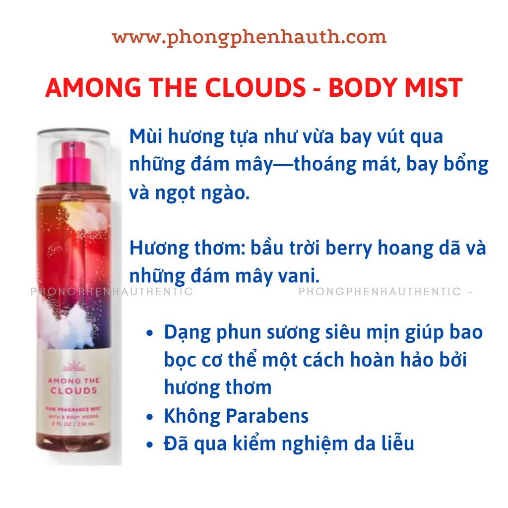 XỊT THƠM CƠ THỂ BATH & BODY WORKS BODY MIST 236ML