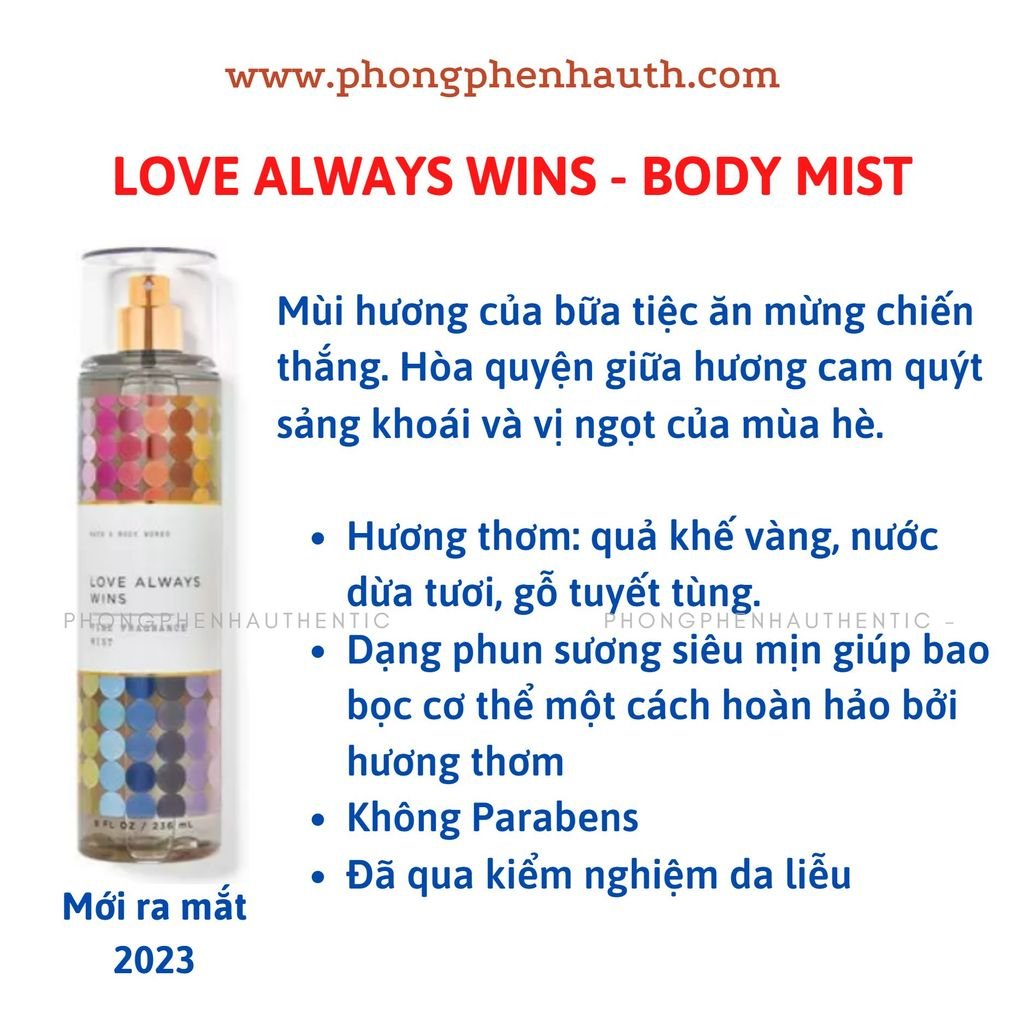 XỊT THƠM CƠ THỂ BATH & BODY WORKS BODY MIST 236ML