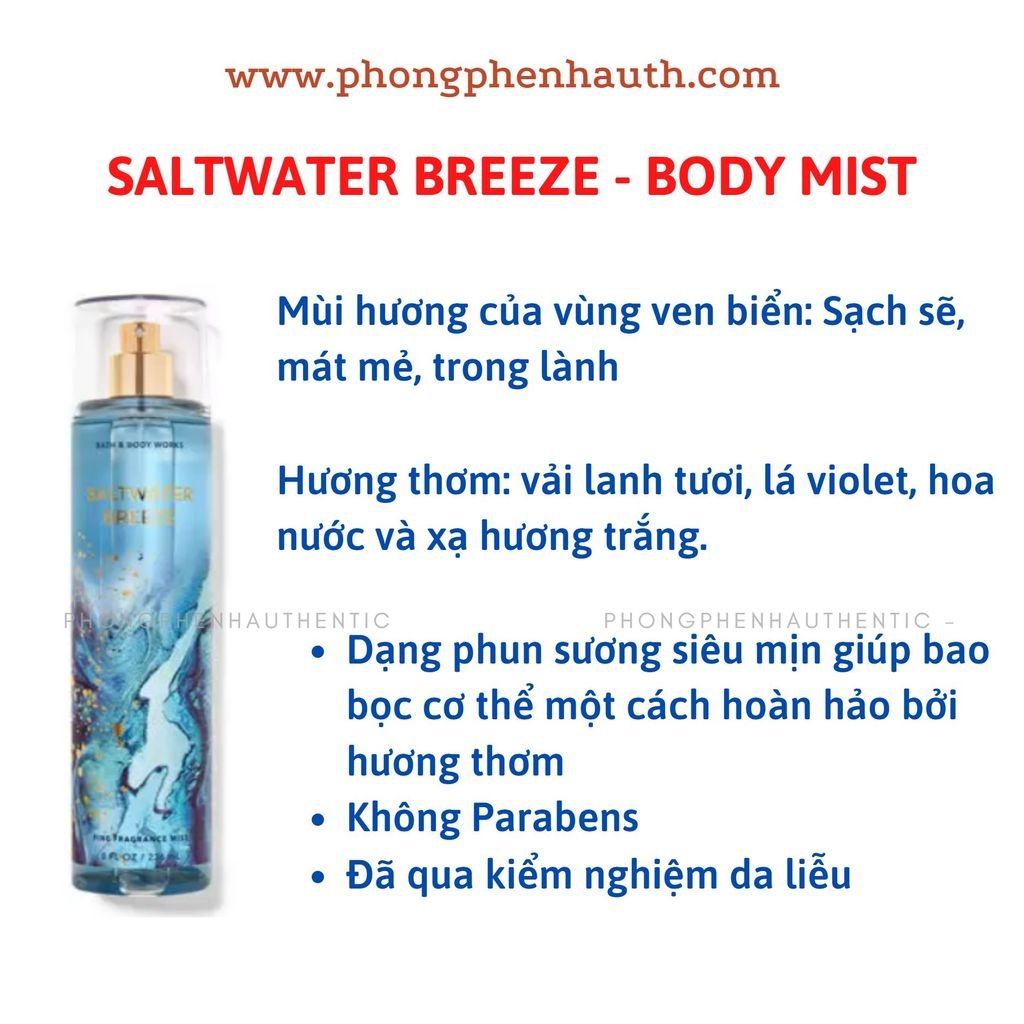 XỊT THƠM CƠ THỂ BATH & BODY WORKS BODY MIST 236ML